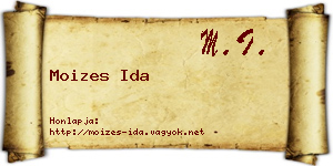 Moizes Ida névjegykártya