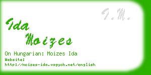 ida moizes business card